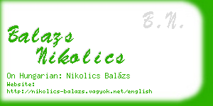 balazs nikolics business card